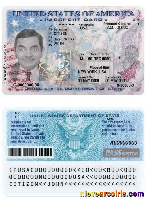 USA passport ID card, version 2 1